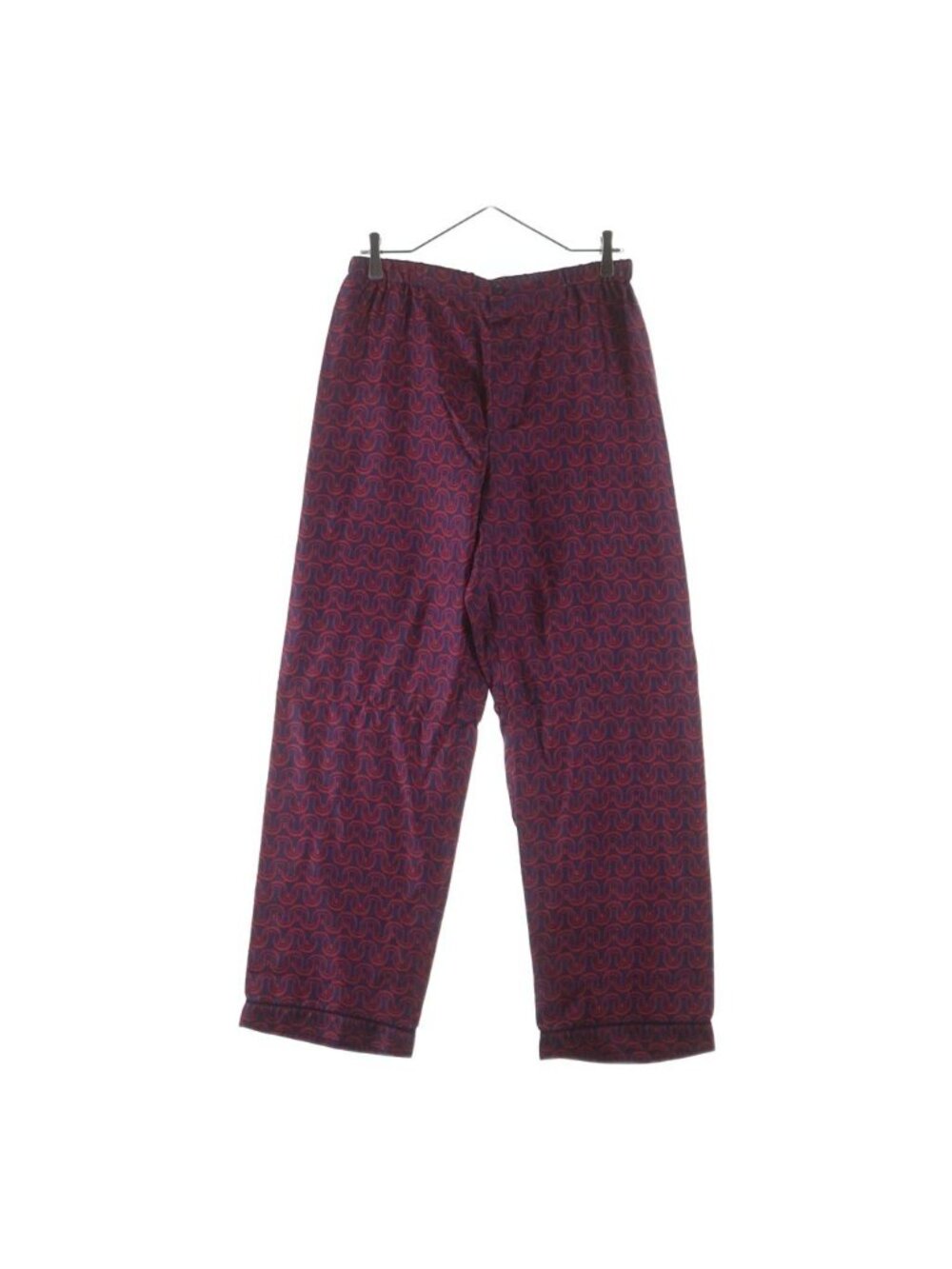 Prada Allover Print Silk Pajama Pants Navy